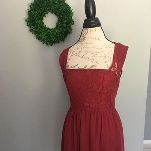 KIMCHI BLUE red dress s4 w lace detail Urban